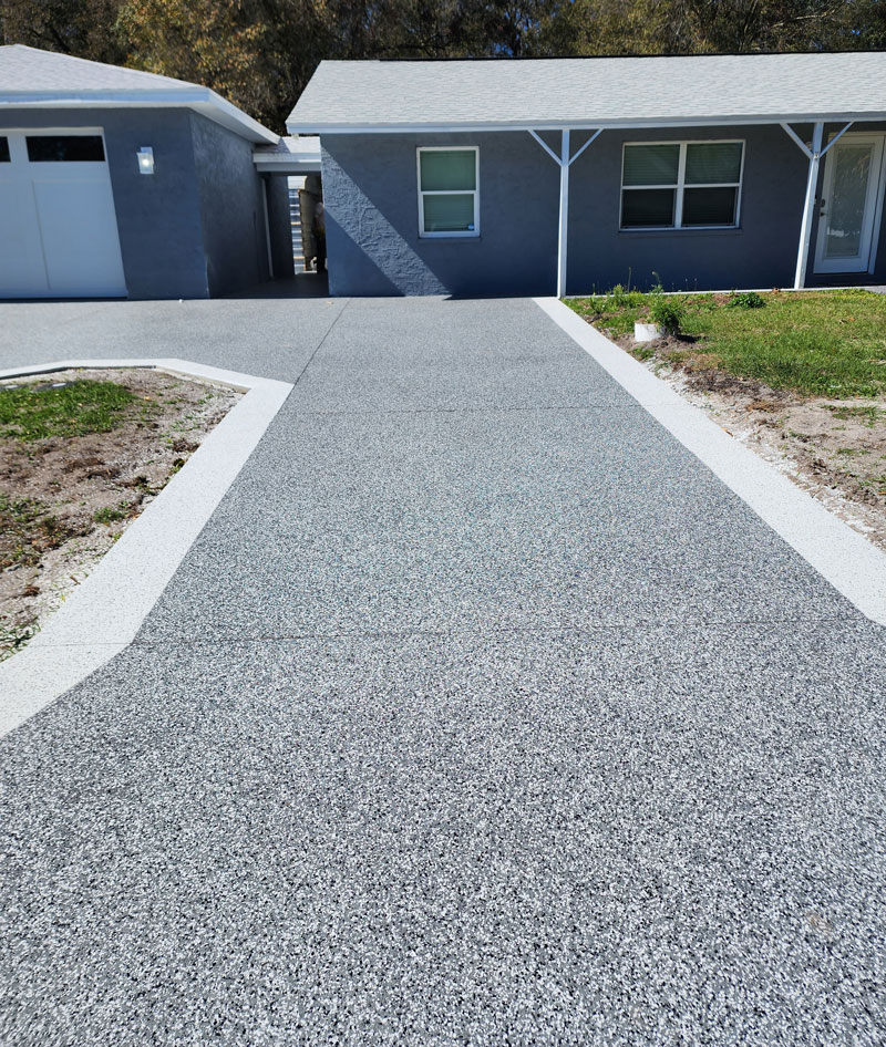 Unique Concrete Designs Epoxy Flake Driveway