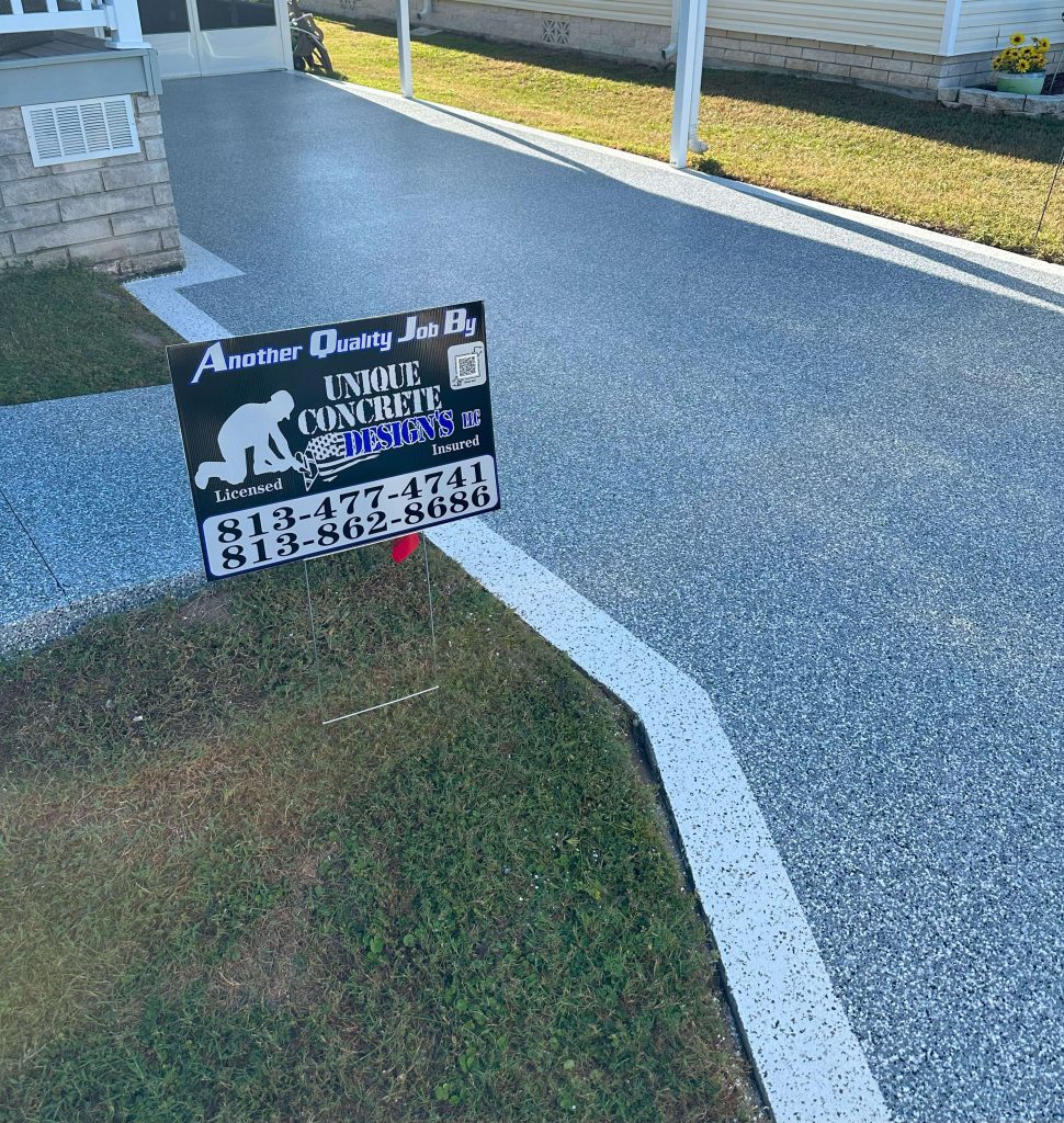 Epoxy Flake Driveway and Walkway • Unique Concrete Designs